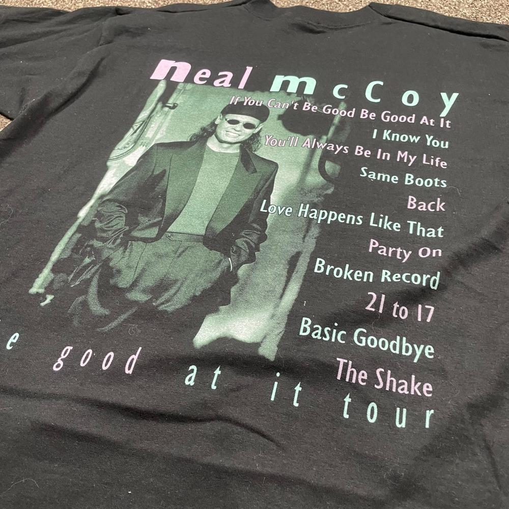 Vintage Neal McCoy Be Good At It Tour T-Shirt Black XL Country Music Concert Tee - Picture 4 of 7